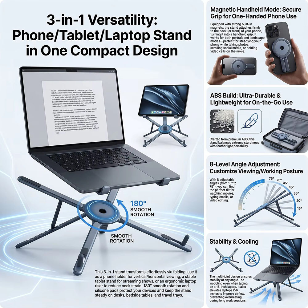 Portable Magnetic Phone Holder - Laptop Tablet Accessories review and price